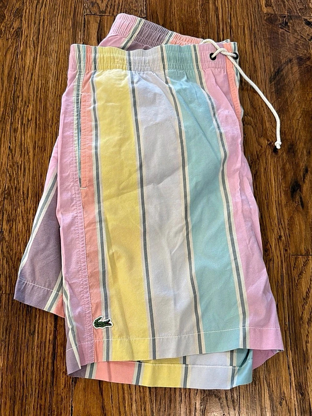 Lacoste Striped Swim Trunks Multicolor Used